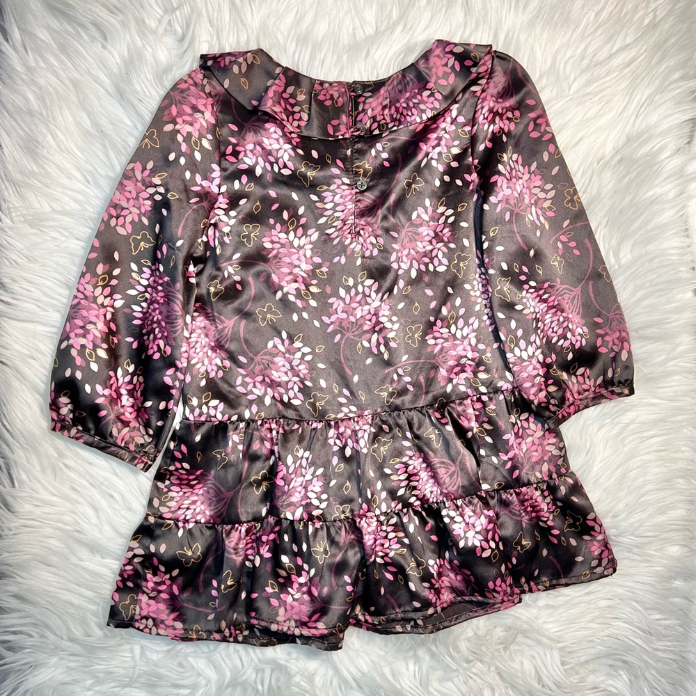 Baby Gap Brown Pink Floral Dress